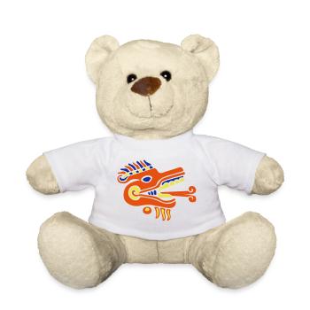Mayan statue relief design - Teddy Bear - white - Front