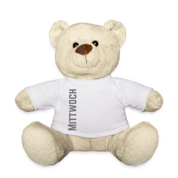 Mittwoch Wochentag als Text - Teddy - Weiß - Vorne