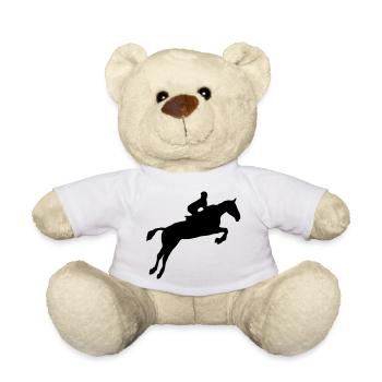 equitation rider obstacle horse jump - Teddy Bear - white - Front
