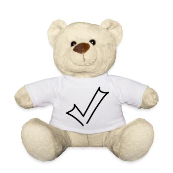 Haken Emoji Skizze Zeichnung - Teddy - Weiß - Vorne