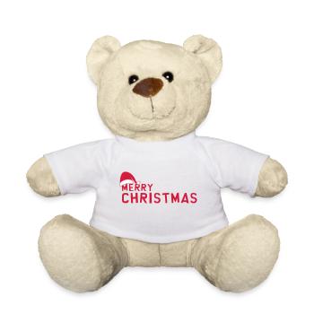 Frohe Weihnachten - Merry Christmas - Teddy - Weiß - Vorne