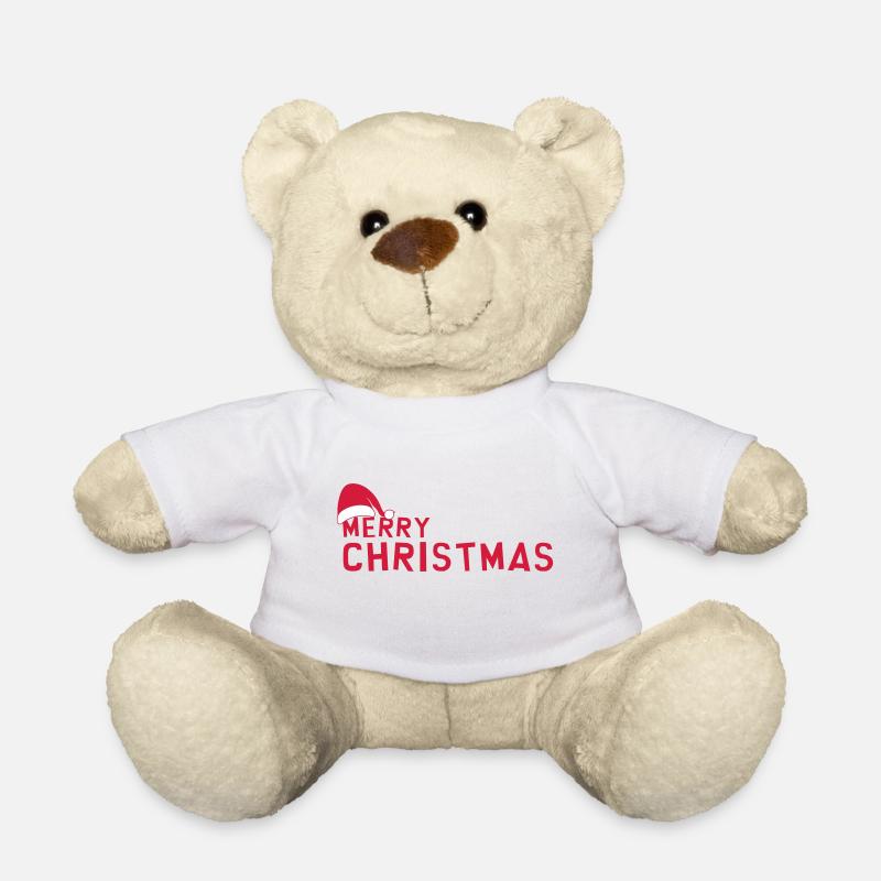 Joyeux Noël - Merry Christmas - Nounours - blanc