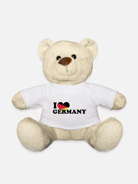 I love Germany / Ich liebe Deutschland mit Herz - Teddy - Weiß