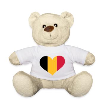 Belgien Herz; Heart Belgium - Nounours - blanc - Devant