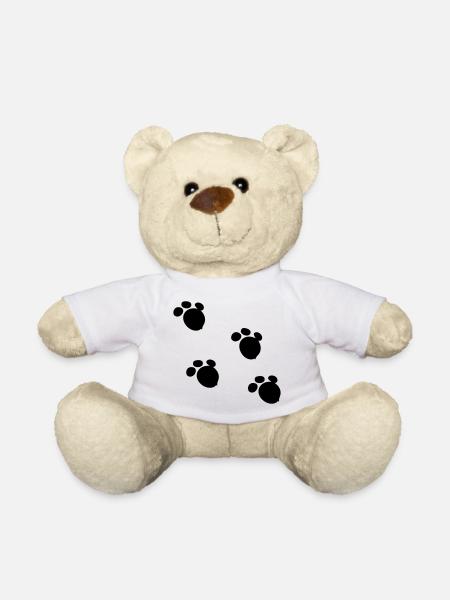 Bear Paw Muster - Teddy - Weiß
