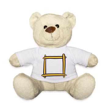 Dekorativer Holzrahmen / Bilderrahmen. Vorlage. - Teddy - Weiß - Vorne