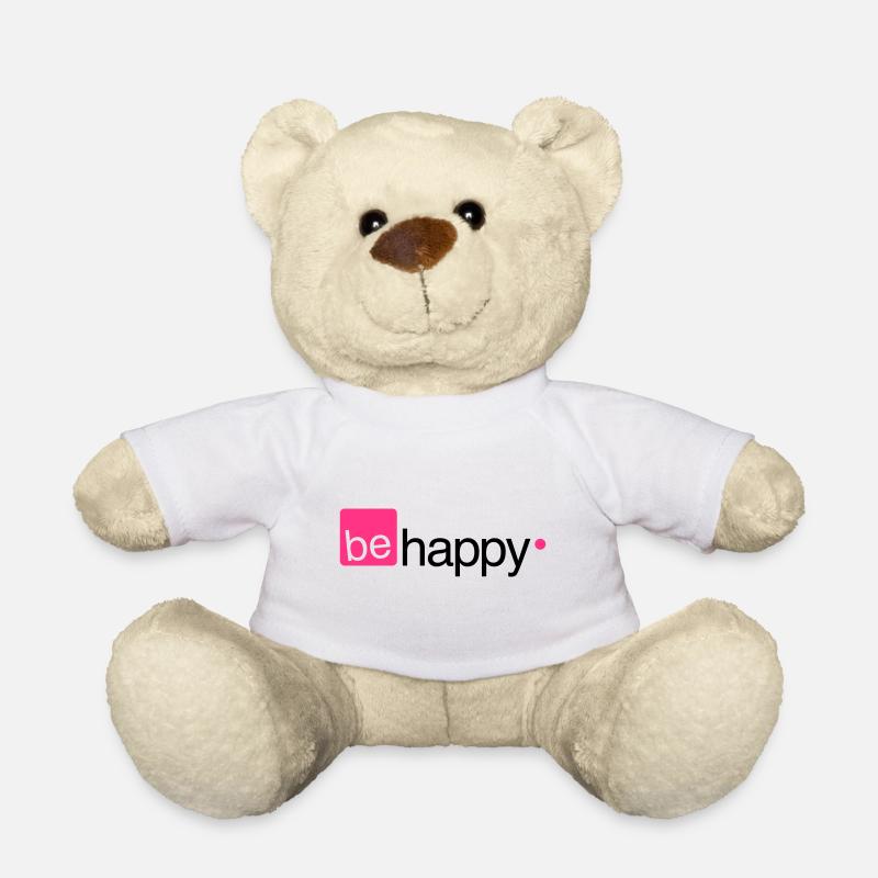 Be Happy! - Teddy Bear - white