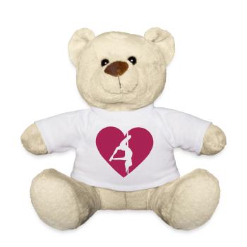 heart pole dance love - Teddy Bear - white - Front