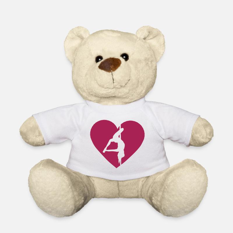 heart pole dance love - Teddy Bear - white