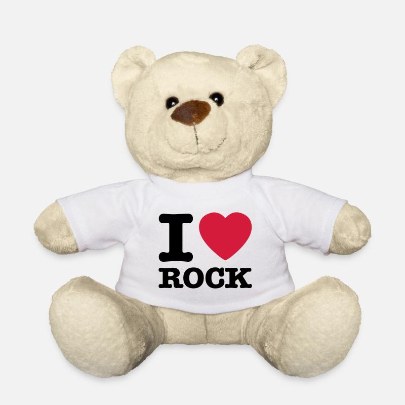 i love rock / I heart rock - Teddy Bear - white