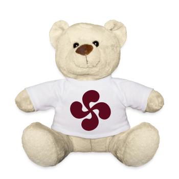 Croix Basque seul Rouge - Nounours - blanc - Devant
