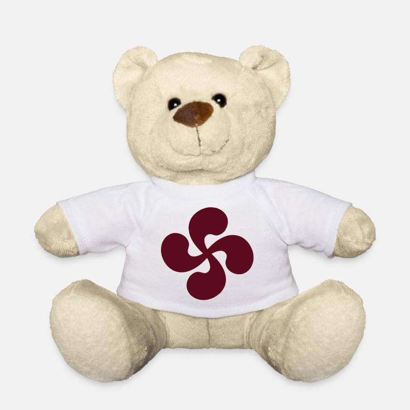 Croix Basque seul Rouge - Nounours - blanc
