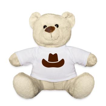 Cowboy hat gift - Teddy Bear - white - Front