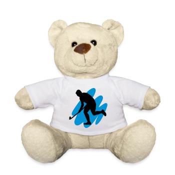 Field Hockey goes 3D - Teddy Bear - white - Front