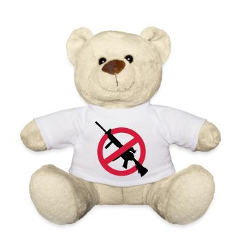 Anti Waffen Gegen Weapons Gewehr Verbot Demo Guns - Teddy - Weiß - Vorne
