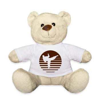 logo combat art karaté judo kick boxing - Nounours - blanc - Devant