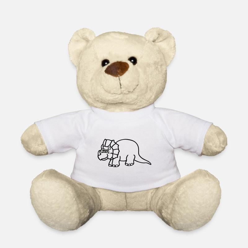 Dinosaurier, Triceratops - Teddy - Weiß