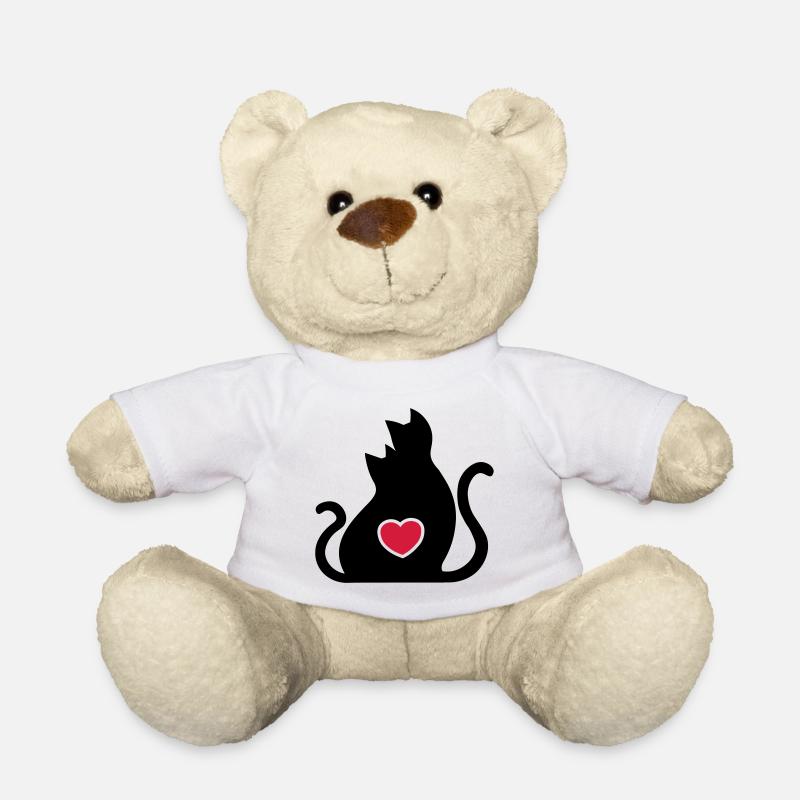 Chats amoureux / Chats amoureux / - Nounours - blanc