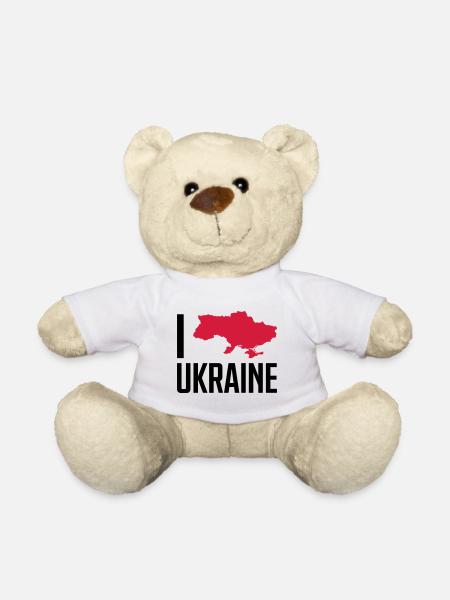 j'aime le pays ukrainien - Nounours - blanc