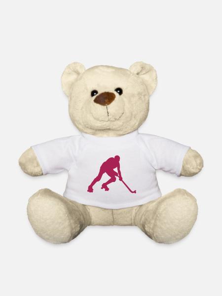 rink hockey silhouette joueur 1 - Nounours - blanc