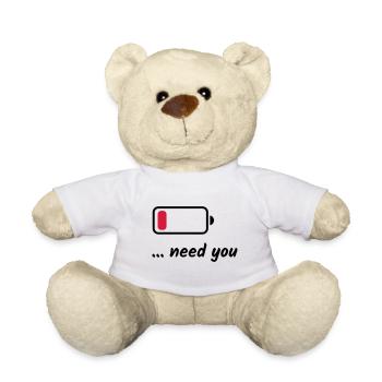 La batterie faible a besoin de vous - Nounours - blanc - Devant