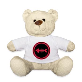 Fish Symbol Bone Bones - Teddy Bear - white - Front