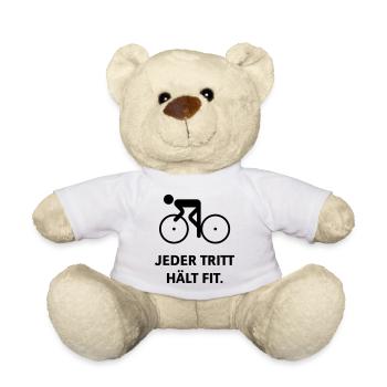 Jeder Tritt Hält Fit. (Fahrrad Fahren) - Teddy - Weiß - Vorne
