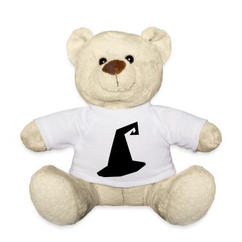 Witch Hat Silhouette - Teddy Bear - white - Front