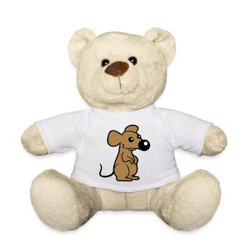 Maus Große Nase Mäuschen Kleine Ratte Nager Süß - Teddy - Weiß - Vorne