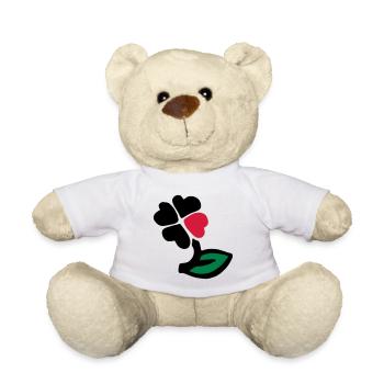 Vierblättriges Kleeblatt bunt / four-leaf clover - Teddy - Weiß - Vorne