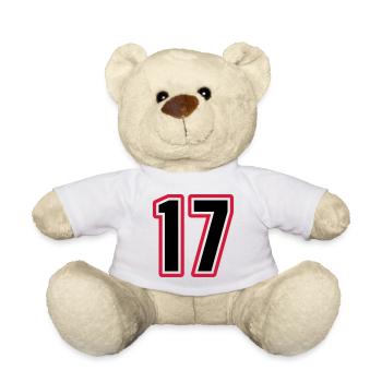 17 Number symbol - Teddy Bear - white - Front