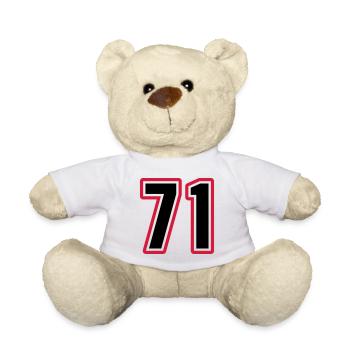 71 symbole de nombre - Nounours - blanc - Devant