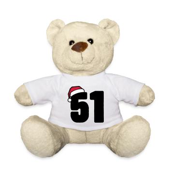51 Zahl Weihnachten - Teddy - Weiß - Vorne