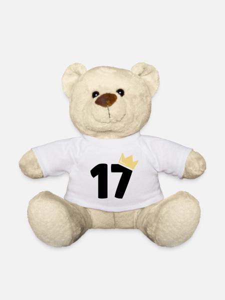 17. Geburtstag Krone 17 Jahre Zahl - Teddy - Weiß