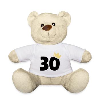 30e anniversaire Couronne 30 ans Numéro - Nounours - blanc - Devant