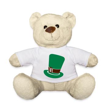 Irish leprechaun top hat St Patrick's day design - Teddy Bear - white - Front