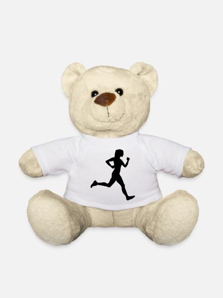 Läuferin, laufen - Teddy - Weiß