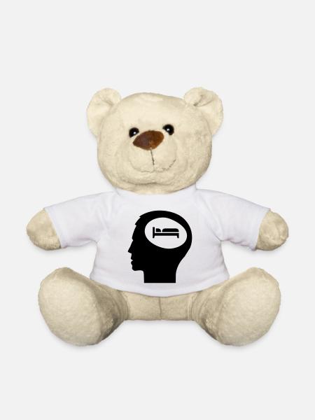 Nur Schlafen im Kopf; Müde - Teddy - Weiß
