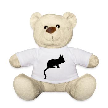 Silhouette shadow cute kitten - Teddy Bear - white - Front
