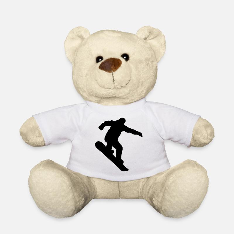 Snowboarder, Snowboard, Snowboard - Nounours - blanc