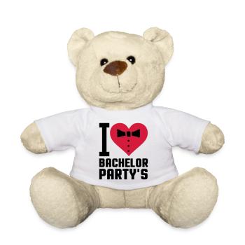 i love bachelor parties 002 - Teddy Bear - white - Front