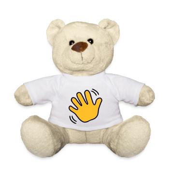Emoji waving sketch color - Teddy Bear - white - Front