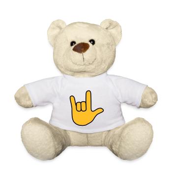 Emoji Ich liebe dich Skizze Farbe - Teddy - Weiß - Vorne