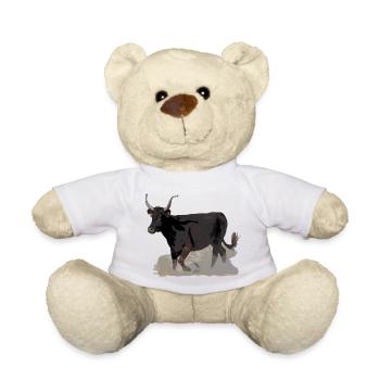 Taureau de Camargue noir - Nounours - blanc - Devant