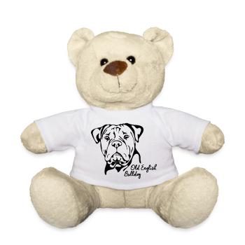 OLD ENGLISH BULLDOG OEB canine dog Wilsigns - Teddy Bear - white - Front