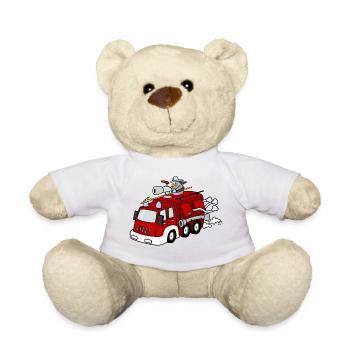 Fire Department Firefighter Firefighter Firetruck Fire - Teddy Bear - white - Front