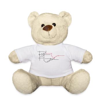 Feel it. Love. List lettering design motif - Teddy Bear - white - Front