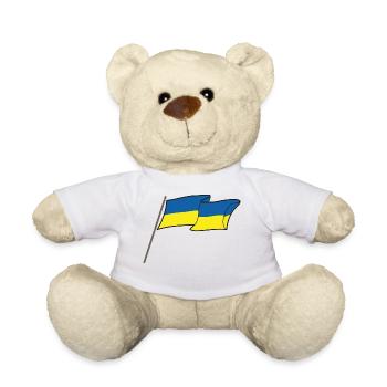 drapeau Ukraine - Nounours - blanc - Devant