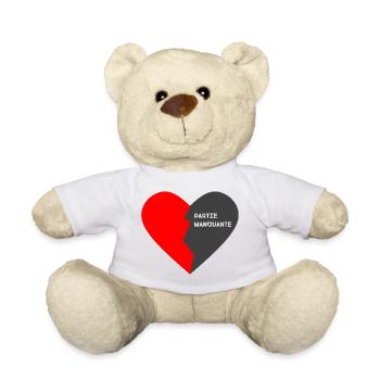 DEMI CŒUR ROUGE CÔTÉ GAUCHE - Nounours - blanc - Devant