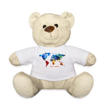 Lets explore! map of the world - Teddy Bear - white - Front
